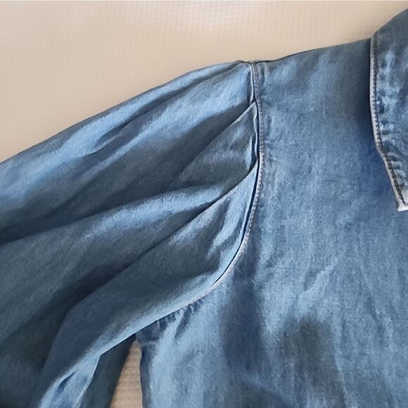 Zara Blue Denim Jumpsuit Romper shorts - Picture 9 of 10